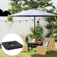 Outsunny Umbrella Weights for Cantilever Parasols, Set of 4 Heavy Duty Parasol Base Weights, 64kg Sand or 55kg Water Filled, Black(m-8)
