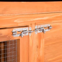 PawHut Cage à lapin poulailler clapier en bois de pin de grande taille avec 2 étages râtelier à foin toit ouvrant dim.120L x 48l x100H cm(m-9)