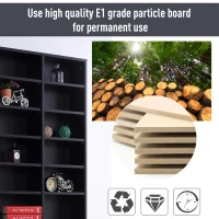 HOMCOM 1116 CD/ 528 DVD Storage Unit, Media Storage Shelf, Wooden Display Unit with Adjustable Shelves, 102 x 195 cm, Black(m-5)