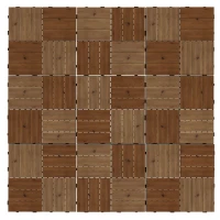 Outsunny 9 Pcs Garden Decking Tiles Wooden Outdoor Flooring Tiles for Patio, Balcony, Terrace, Hot Tub, Brown(m-11)