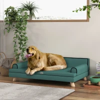PawHut Dog Sofa, with Wooden Legs, Water-Resistant Fabric, for Medium & Large Dogs - Green(m-10)