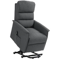 HOMCOM Electric Riser Recline Armchair, with Footrest - Dark Grey(m-11)