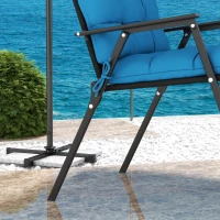 Outsunny 2-Piece Seat Cushion Replacement with Backrest, Garden Patio Chair Cushions Set with Ties, Blue(m-6)