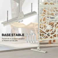 Outsunny Panneau brise vue décoratif paravent extérieur à motif géométrique ajouré en métal - 122 x 45 x 198 cm, blanc(m-5)