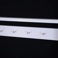 HOMCOM Armoire à Bijoux Armoire de Rangement sur Pied avec Miroir et Serrure Éclarage LED MDF 40 x 37 x 146 cm Blanc(m-5)