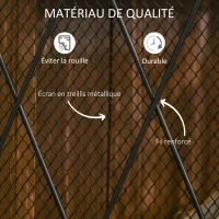 HOMCOM Grille de protection pour cheminée 120 x 79 cm - pare-feu pour cheminée ou poêle - pare-étincelles - barrière de sécurité - 3 volets pliables et porte - métal noir(m-7)