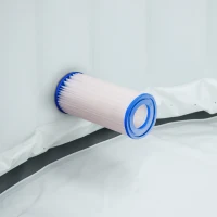 Outsunny Lot de 6 filtres pour pompe de filtration épurateur à cartouches pour piscine et spa blanc(m-2)