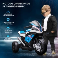 HOMCOM Moto Eléctrica BMW HP4 para +18 Meses con Música USB Velocidad 2,5 km/h Avance y Retroceso 82,5x42x54 cm Azul(m-6)