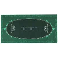 SPORTNOW Professional Poker Mat, 12-Player Water-resistant Poker Table with Felt Surface, Carry Bag, Green(m-11)