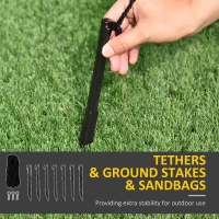 HOMCOM 3m Halloween Inflatable Skeleton Ghost Decoration, LED Lighted for Home Indoor Outdoor Garden Lawn Decoration Party Prop(m-7)