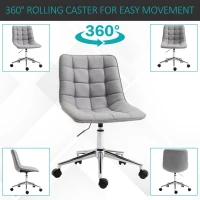 Vinsetto Ergonomic Office Chair Desk Chair with Adjustable Height Soft Breathable Fabric 360° Casters, Grey(m-4)