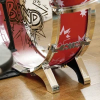 AIYAPLAY Batteria per Bambini 3-6 Anni a 7 Pezzi con Sgabello e Bacchette, in Plastica e Metallo, 72x29x56 cm, Rosso(m-8)