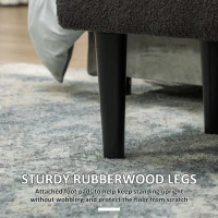 HOMCOM 57L Teddy Fleece Storage Ottoman - Dark Grey(m-5)