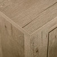 HOMCOM Ensemble de table basse et buffet de cuisine style rural chic multi-rangement - en Bois Aspect chêne(m-4)