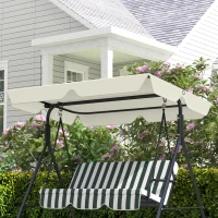 Outsunny Tetto di Ricambio per Dondolo 3 Posti Impermeabile in Tessuto Oxford Bianco Crema, 210x145 cm(m-6)