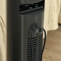 HOMCOM 30'' Freestanding Tower Fan, 3 Speed 3 Mode, 10h Timer, 70 Degree Oscillation, LED Light, 5M Remote Controller, Dark Grey(m-9)