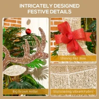 Outsunny Lighted Reindeer Christmas Decorations Outdoor, 3-Piece Light Up Deer Family Set of 3 with 283 LED Lights for Indoor, Lawn, Garden, Gold Tone(m-8)