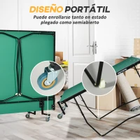 SPORTNOW Mesa de Ping Pong Plegable para Interiores Mesa de Tenis Profesional Tamaño Estándar 274x152,5x76 cm Verde(m-5)