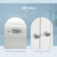 kleankin Armoire murale de salle de bain, armoire de toilette, avec portes, étagère, 2 tiroirs, 50,8l x 17,8P x 66H cm, blanc(m-6)