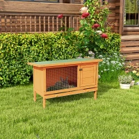 PawHut Rabbit Hutch Outdoor Guinea Pig Hutch Bunny Cage Shelter Outdoor, 90 x 45 x 65cm(m-10)