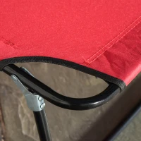 Outsunny Lot de 2 Bains de Soleil Pliable transat inclinable 4 Positions Chaise Longue de Lecture 3 Coussins fournis Rouge(m-9)
