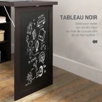HOMCOM Bureau avec rangement pliable murale rabattable avec bibliothèque poste de travail tableau à craie et étagère réglable(m-7)