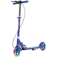 AIYAPLAY Scooter for Kids Aged 3-8 Years, with Adjustable Handle, Two Light Up Wheels, Handbrake, Rear Brake, Blue(m-11)