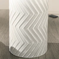 HOMCOM Jarrón para Flores de Metal Florero Decorativo Moderno con Textura 3D Decoración para Salón Dormitorio Ø15x45,5 cm Gris(m-9)