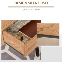 HOMCOM Scrivania Moderna per Ufficio e Camera, Scaffale con Cassetti e Mensole, 105x55x100cm, Colore Legno(m-6)