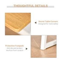 HOMCOM Home Office Computer Desk with 3-Tier Storage Shelves Study Writing Table Workstation for Small Space Natural(m-7)