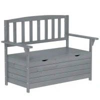 Outsunny Two-Seater Garden Storage Bench - Grey(m-11)