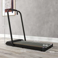 SPORTNOW Tapis de marche électrique pliable vitesse jusqu'à 6 km/h puissance 2,5 CV écran LED télécommande acier noir(m-3)