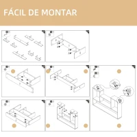 HOMCOM Estantería de Pared con 4 Compartimentos para Sala de Estar Dormitorio Cocina de Melamina de Madera 100x15x60 cm Natural(m-6)