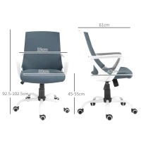 HOMCOM Sedia da Ufficio Ergonomica con Altezza Regolabile, Funzione Dondolo e Tessuto a Rete, Grigio(m-3)