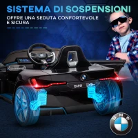 HOMCOM Macchina Elettrica per Bambini 3-6 Anni con Licenza BMW con Telecomando, Clacson e Fari, 115x67x45 cm, Nera(m-7)