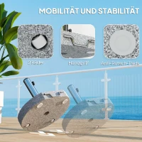 Outsunny Sonnenschirmständer aus Granit 25,5kg Schirmständer, Rund Schirmhalter für Sonnenschirm 32/38/48mm(m-6)