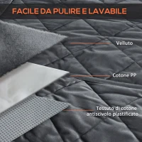 PawHut Telo Coprisedile Auto per Cani Effetto Velluto con Fondo Antiscivolo e Cinghie di Fissaggio, 160x145cm, Grigio(m-6)