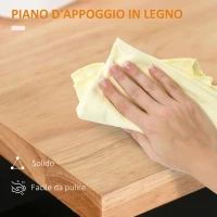 HOMCOM Carrello da Cucina con Cassetto e Armadietto 2 Ante, Ruote e Barra Laterale, 83x45x91.5cm, Nero(m-6)