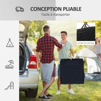 Outsunny Lot de 2 transats pliables avec dossier inclinable 5 positions - appui-tête et revêtement matelassé tissu Oxford - noir(m-7)