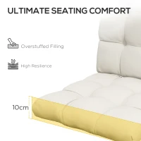 Outsunny Outdoor Garden Seat Cushion with Backrest, Cream White(m-5)