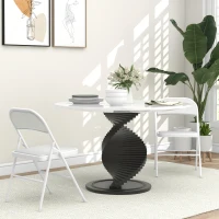 HOMCOM Lot de 2 chaises pliantes chaises de salle à manger portables cadre en acier dim. 45l x 46P x 78H cm blanc(m-2)