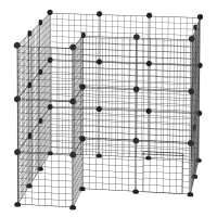 PawHut DIY Pet Playpen Metal Wire Fence Indoor Outdoor Rabbit Small Animals Cage 36 Panel Enclosure Black(m-11)