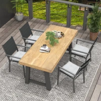 Outsunny Lot de 4 Coussins de chaise de jardin capitonné Rembourrage 4 cm Tissu Polyester dim. 43L x 41l cm Gris clair(m-6)