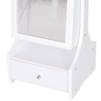 HOMCOM LED Portagioie Armadio per Gioielli con Specchio con Base a Cassettiera cassetto Organizzatore Gioielli e Accessori 45x36x150 cm(m-9)