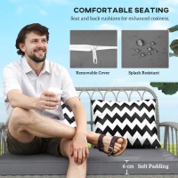 Outsunny Four-Piece Rattan Cut-Out Sofa Set - Grey(m-7)