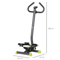 HOMCOM Twister Stepper, Step Machine with Adjustable Resistance, LCD Screen - Grey(m-3)