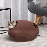 PawHut Cuccia Interni Marrone, per Gatti, Riscaldante 40 °C con Cuscino Sfoderabile e Copertura Rimovibile, Facile da Pulire(m-2)