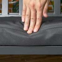 Outsunny 3-Seat Garden Swing Chair, Outdoor Canopy Swing with Removable Cushion, Adjustable Shade, and Slatted Bench, for Porch, Poolside, Backyard, Dark Grey(m-8)