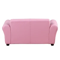 HOMCOM Canapé et Pouf Design Contemporain pour Enfants à partir de 3 Ans Rose(m-5)
