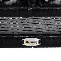 Outsunny Mecedora de Ratán de 2 Plazas Banco Balancín de Jardín con Balanceo Ergonómico y Marco de Metal para Terraza Balcón Exterior Patio Hotel Carga 220 kg 120x70x84 cm Negro(m-9)